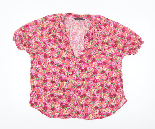 Dunnes Women's Multicoloured Floral Viscose Tunic Blouse Size 18