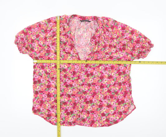 Dunnes Women's Multicoloured Floral Viscose Tunic Blouse Size 18