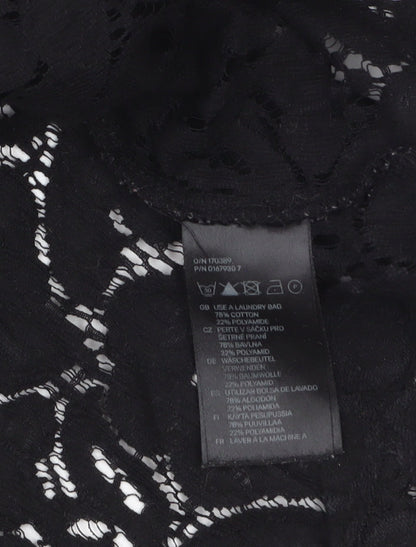 H&M Women’s Black Lace 3/4 Sleeve Blouse Size S