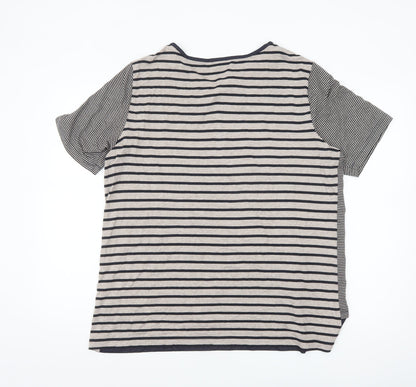 Gerry Weber Women Blue Striped Motorcycle Print T-Shirt Size 18
