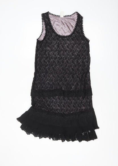 Vila Women’s Black Lace Shift Party Dress Size S Sleeveless