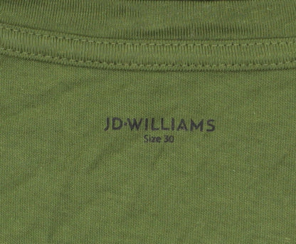 JD Williams Women’s Green V-Neck Relaxed Fit Cotton T-Shirt Size 30