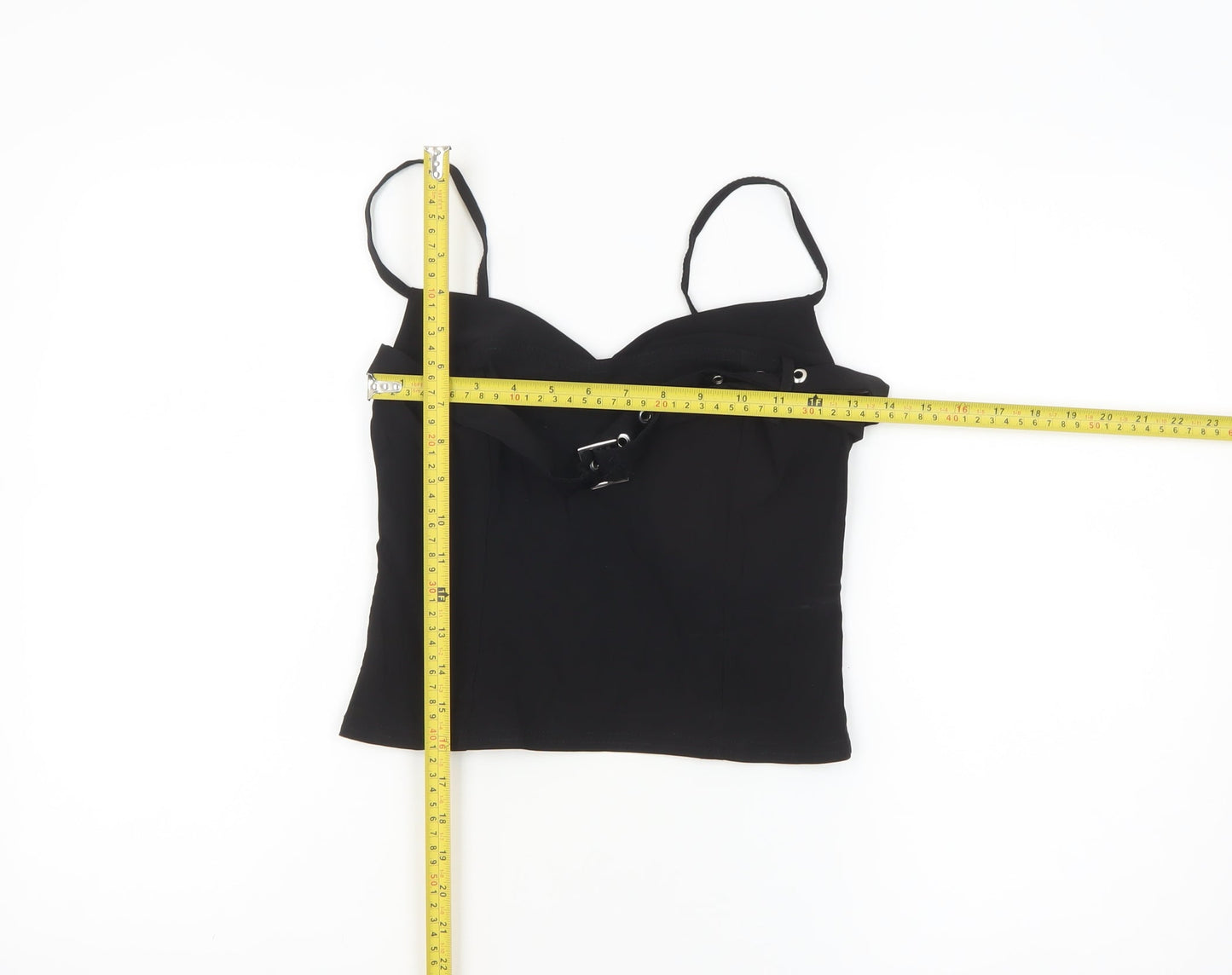 Boohoo Women’s Black Size 10 Camisole Top with Buckle Detail