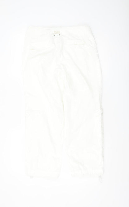 Esprit Women’s White Cargo Trousers Size 12 Cotton Lightweight