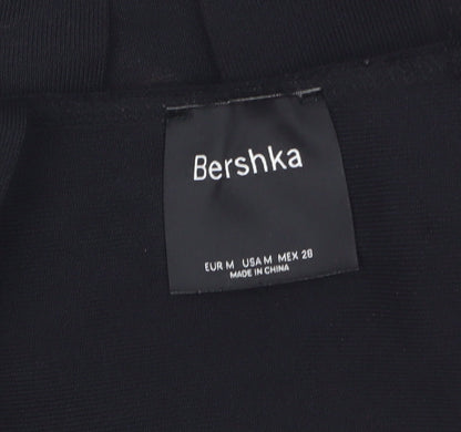 Bershka Women's Black Cropped Tank Top with Beaded Detail Size 12