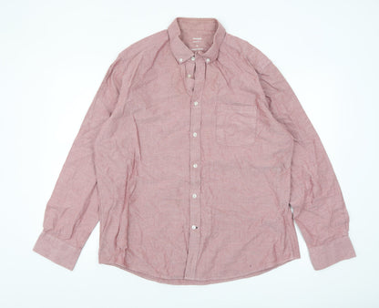 Dunnes Stores Men’s Red Regular Fit Oxford Button-Down Shirt XL