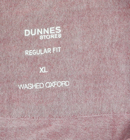 Dunnes Stores Men’s Red Regular Fit Oxford Button-Down Shirt XL