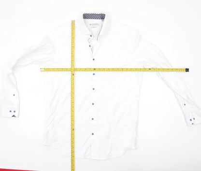 Giordano Men’s White Cotton Modern Fit Dress Shirt L 42