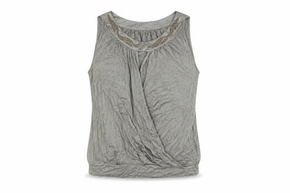 Wallis Women’s Grey Sleeveless Tunic Blouse Size 14 Viscose Blend