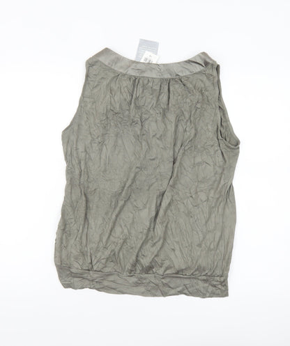 Wallis Women’s Grey Sleeveless Tunic Blouse Size 14 Viscose Blend