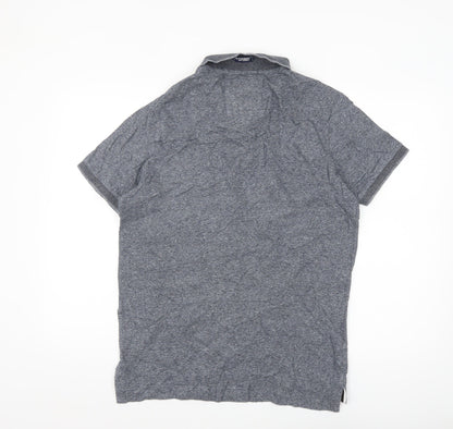 Superdry Men's Grey Classic Jersey Polo Shirt Size L