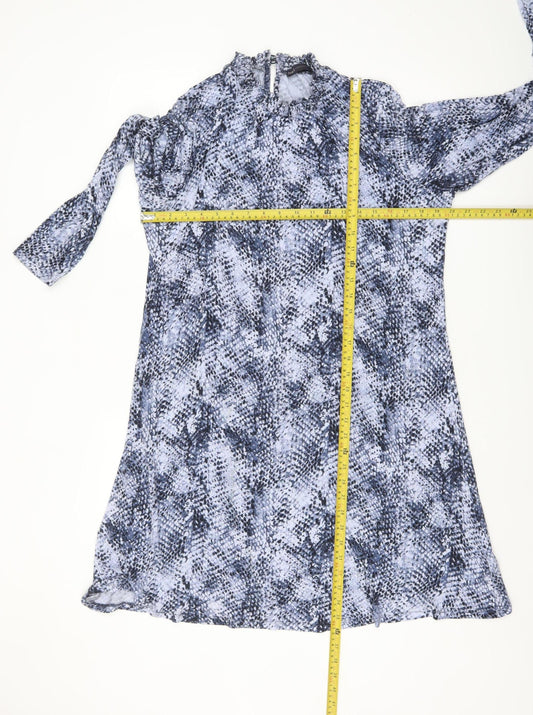 Marks and Spencer Women Grey Animal Print Shift Dress Size 18 Long Sleeve
