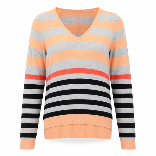 Fransa Women's Multicoloured Striped V-Neck Cardigan Size S