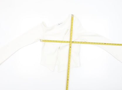 Collusion Women's White Off Shoulder Cropped Blouse Size 12