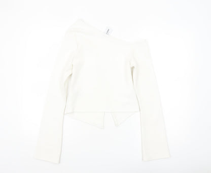 Collusion Women's White Off Shoulder Cropped Blouse Size 12