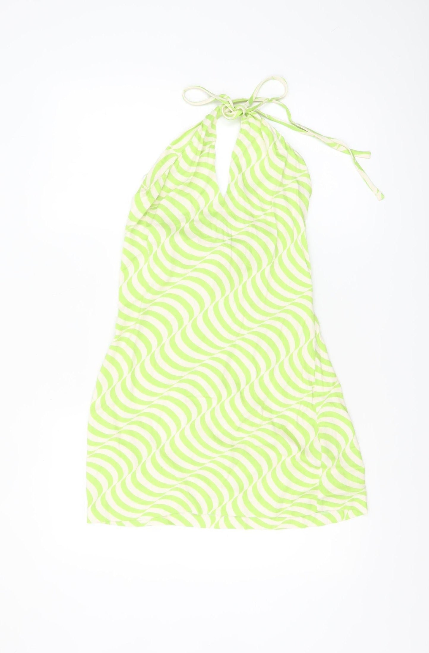 Zara Women Green Halter Slip Dress Size S Lightweight Summer Style