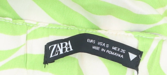 Zara Women Green Halter Slip Dress Size S Lightweight Summer Style