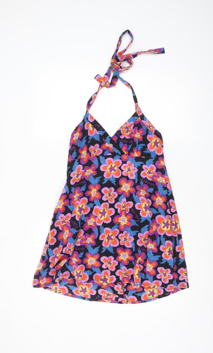 Collusion Womens Multicoloured Floral Halter Slip Dress Size 12