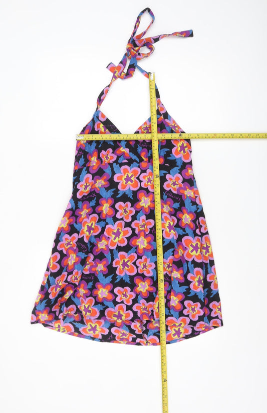Collusion Womens Multicoloured Floral Halter Slip Dress Size 12