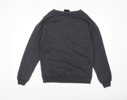 ASOS Women Grey Dragon Embroidered Pullover Sweatshirt Size 6