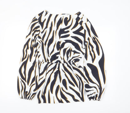 ASOS Women’s Multicoloured Animal Print Wrap Blouse UK 8
