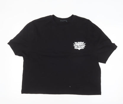 ASOS DESIGN Men's Black Gothic Logo Regular Fit Cotton T-Shirt L