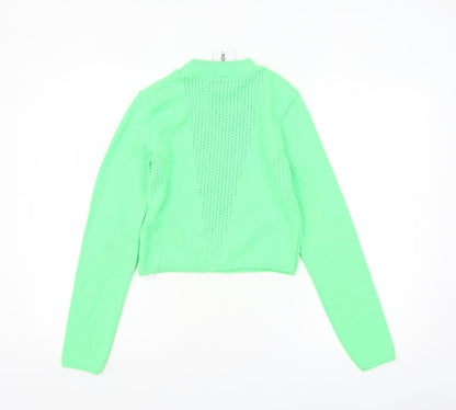 Collusion Womens Green Mock Neck Knit Jumper Size 10