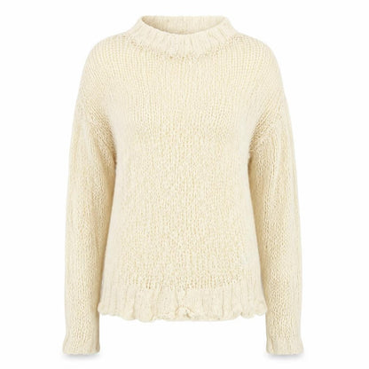 ASOS Women’s Beige Open-Knit Roll Neck Jumper Size 8