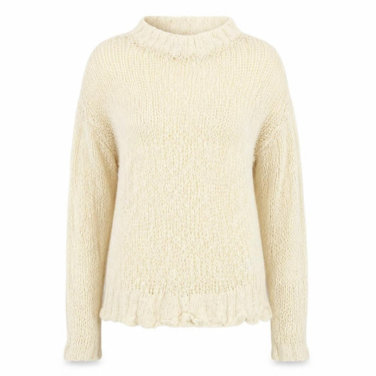 ASOS Women’s Beige Open-Knit Roll Neck Jumper Size 8
