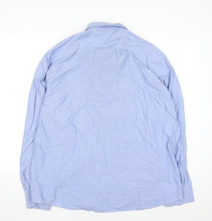 Dunnes Stores Men’s Blue Slim Fit Oxford Long Sleeve Shirt 2XL