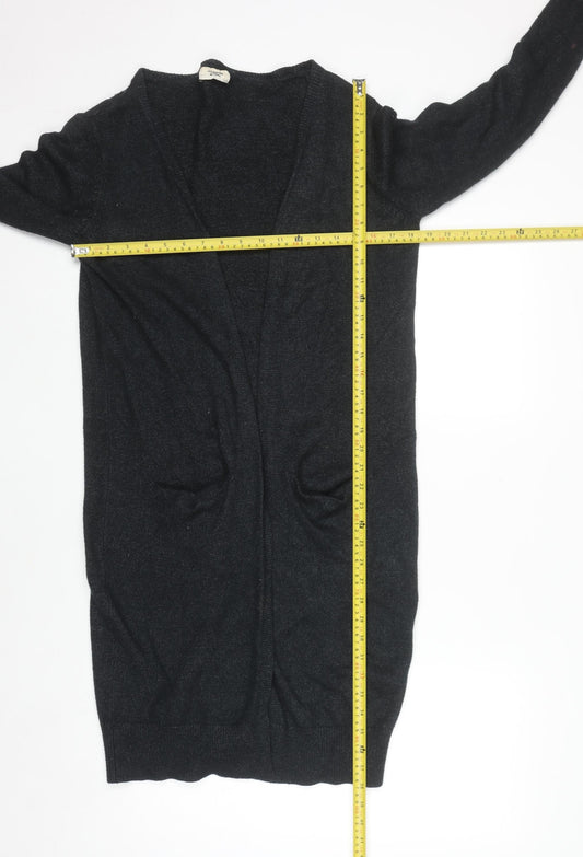 Jacqueline de Yong Women's Black M Long Sleeve Open Knit Cardigan