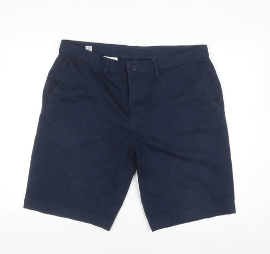Dunnes Stores Men Blue Chino Shorts 38in Regular Fit Cotton Blend