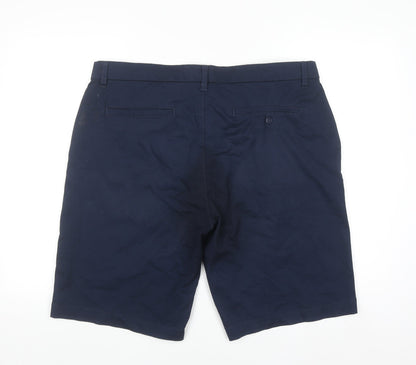 Dunnes Stores Men Blue Chino Shorts 38in Regular Fit Cotton Blend