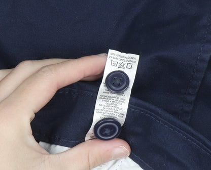 Dunnes Stores Men Blue Chino Shorts 38in Regular Fit Cotton Blend