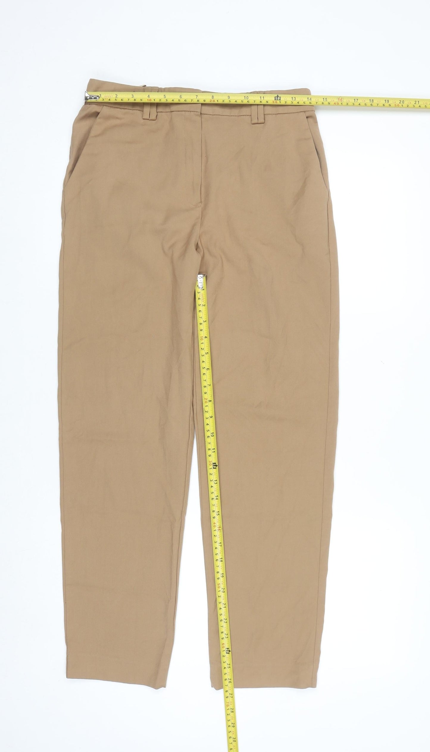 Marks and Spencer Women Beige Chino Trousers Size 8 Regular
