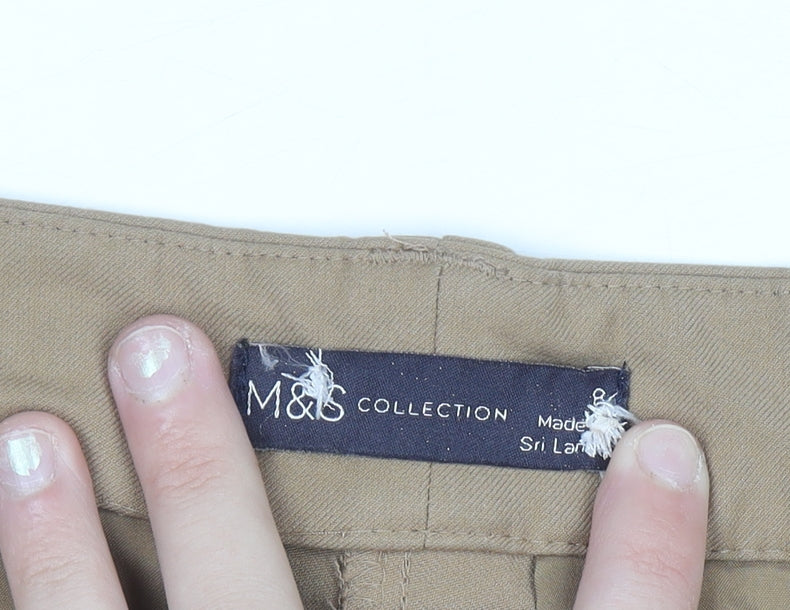 Marks and Spencer Women Beige Chino Trousers Size 8 Regular