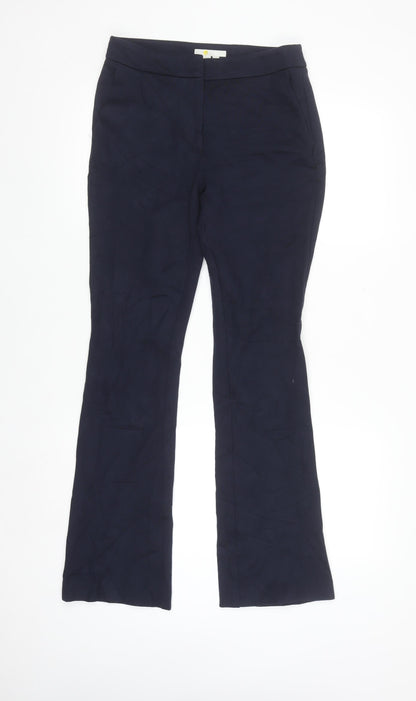 Boden Women's Blue Stretch Straight Leg Work Trousers Size 10