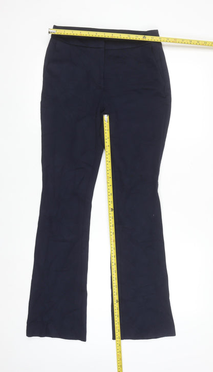 Boden Women's Blue Stretch Straight Leg Work Trousers Size 10