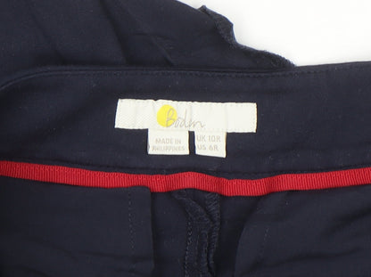 Boden Women's Blue Stretch Straight Leg Work Trousers Size 10