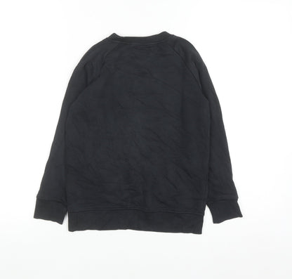 Next Boys Black Cotton Blend Pullover Sweatshirt 7 Years