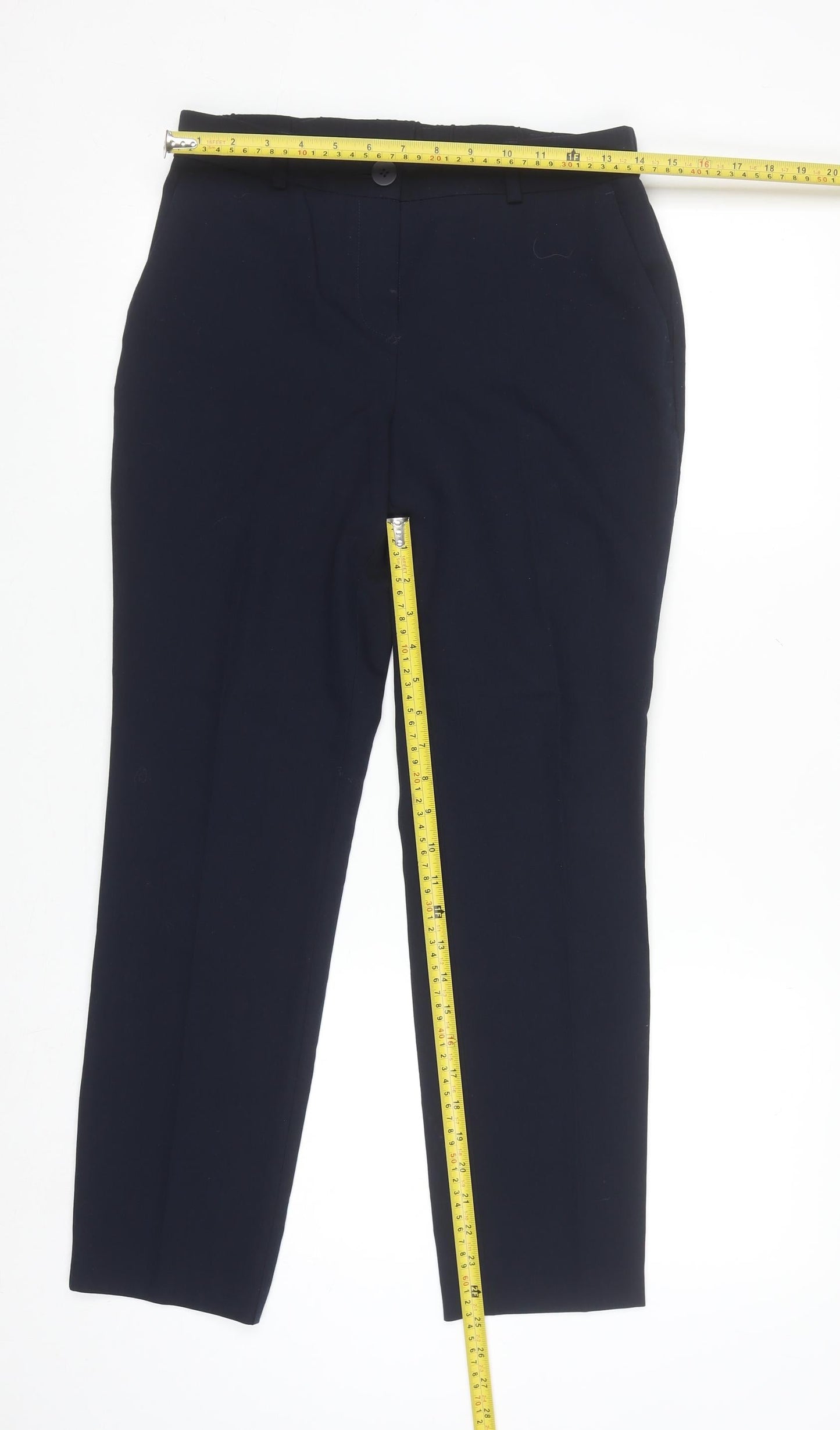 Dunnes Women’s Navy Slim Fit Work Trousers Size 8 Stretch