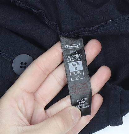 Dunnes Women’s Navy Slim Fit Work Trousers Size 8 Stretch