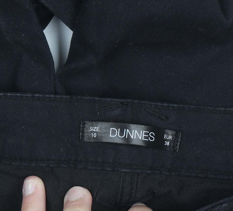 Dunnes Women's Black Size 10 Slim Fit Cropped Stretch Trousers