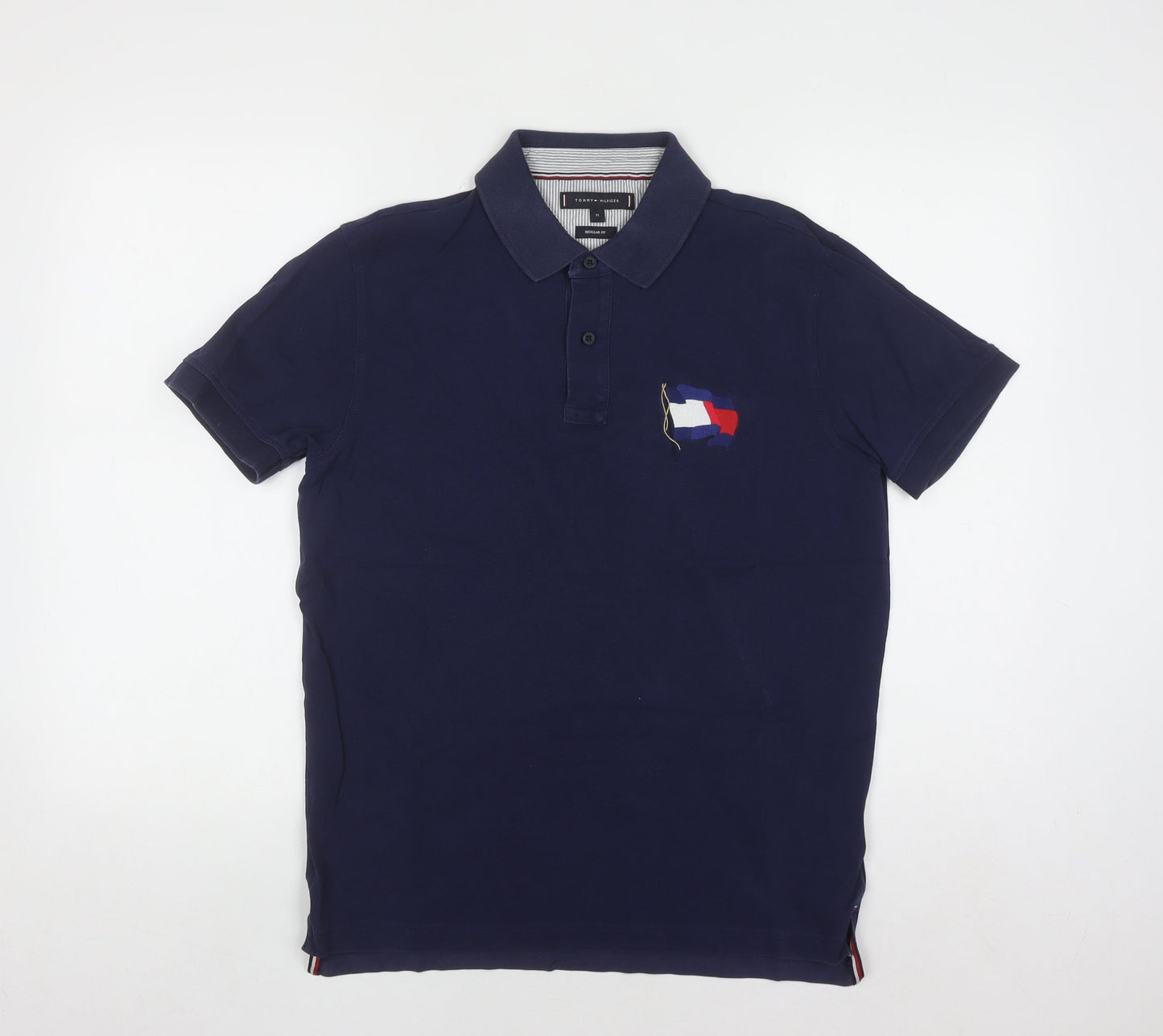 Tommy Hilfiger Men's Blue Regular Fit Cotton Polo Shirt M