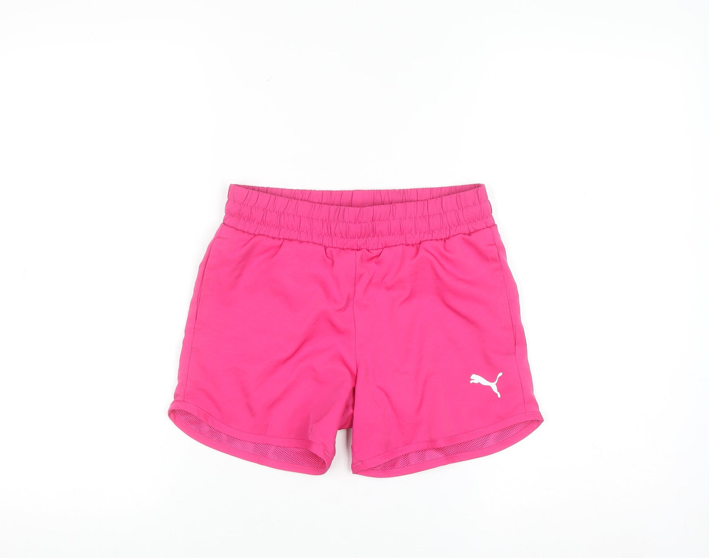 Puma Girls Pink Athletic Shorts 11-12 Years Elastic Waist Quick Dry