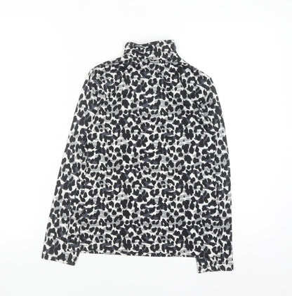 Crivit Girls Grey Animal Print 1/4 Zip Active Sweatshirt 10 Years