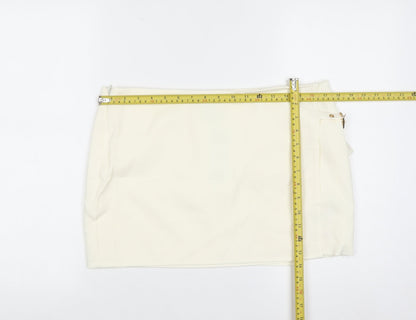 PrettyLittleThing Women’s Ivory Size 12 Wrap Mini Skirt