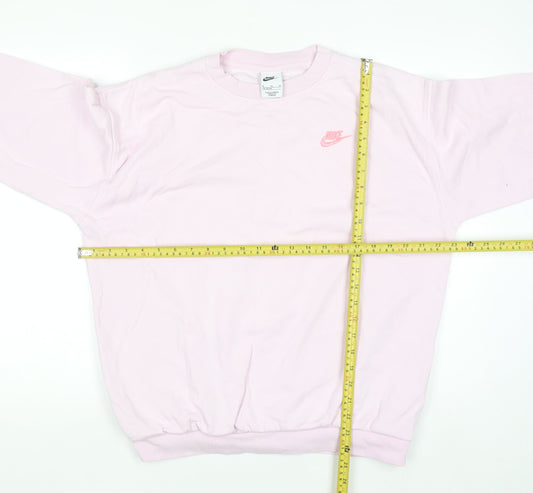 Nike Women's Pink Logo Crew Neck Pullover Sweatshirt XL