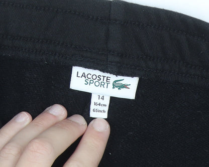 Lacoste Sport Women's Black Cotton Blend Jogger Trousers Size 14