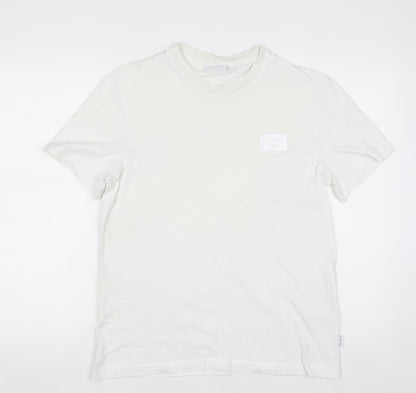 Calvin Klein Men's White Cotton Crew Neck T-Shirt Size L